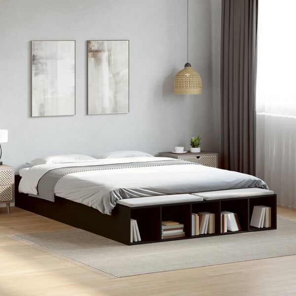 vidaXL Cadre de lit sans matelas noir 160x200 cm