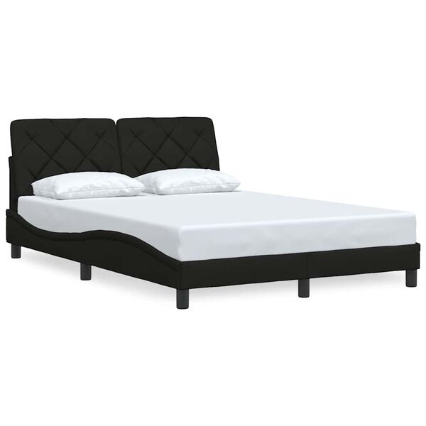 vidaXL Cadre de lit sans matelas noir 120x200 cm tissu