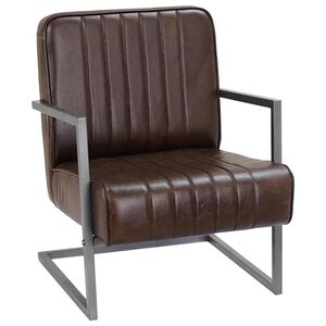 vidaXL Chaise de canap&eacute; cantilever marron d&eacute;lav&eacute; cuir v&eacute;ritable