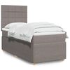 vidaXL Sommier &agrave; lattes de lit avec matelas Taupe 100x200 cm Tissu