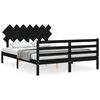 vidaXL Cadre de lit sans matelas noir 140x190 cm bois massif