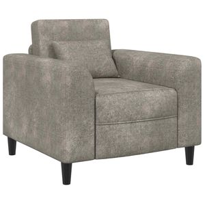 vidaXL Fauteuil Gris clair Simili daim