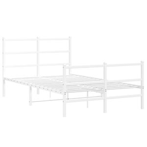 vidaXL Cadre de lit m&eacute;tal sans matelas et pied de lit blanc 120x200 cm