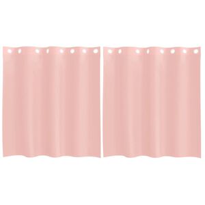 vidaXL Rideaux en voile avec &oelig;illets 2 pcs rose 140x140 cm