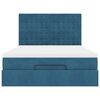 vidaXL Cadre de lit ottoman avec matelas bleu fonc&eacute; 140x200 cm velours
