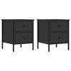 vidaXL Tables de chevet 2 pcs noir 40x42x50 cm bois d&rsquo;ing&eacute;nierie