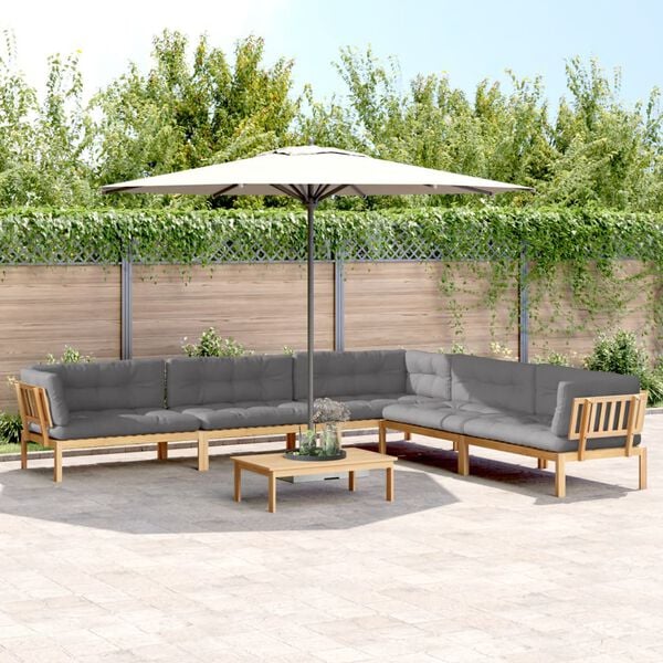 vidaXL Salon palette de jardin avec coussins 6pcs bois d'acacia massif