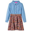 vidaXL Robe pour enfants &agrave; manches longues bleu marine et bleu denim 104