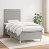vidaXL Sommier &agrave; lattes de lit avec matelas Gris clair 80x200 cm Tissu