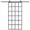vidaXL Porte coulissante kit de quincaillerie noir 102x205cm verre ESG