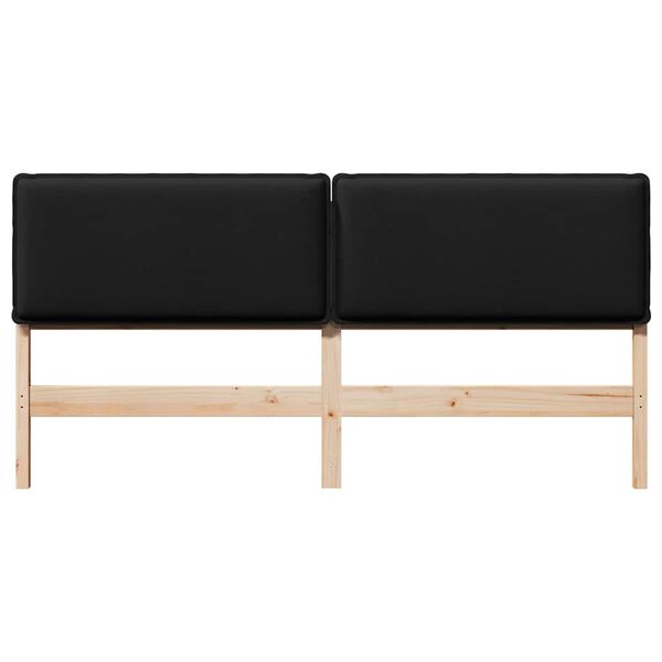 vidaXL T&ecirc;te de lit capitonn&eacute;e Naturel et Noir 180 cm Pin massif