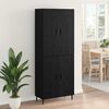vidaXL Haut Armoire 2 pcs Ch&ecirc;ne noir Bois Agglom&eacute;r&eacute; et Verre