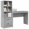 vidaXL Bureau avec tiroir 2 pcs Gris Sonoma