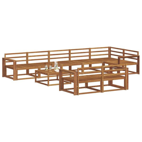 vidaXL Ensemble de canap&eacute;s d'ext&eacute;rieur 9 pcs Naturel