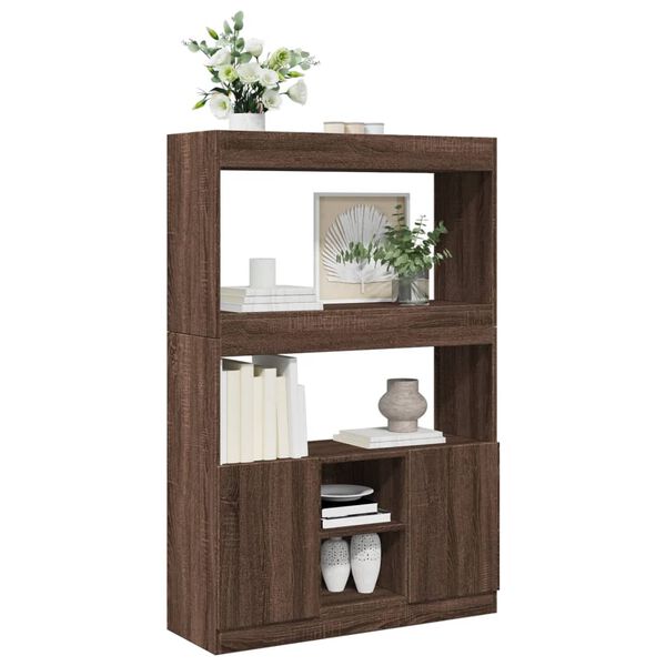vidaXL Buffet haut ch&ecirc;ne marron 92x33x140 cm bois d'ing&eacute;nierie