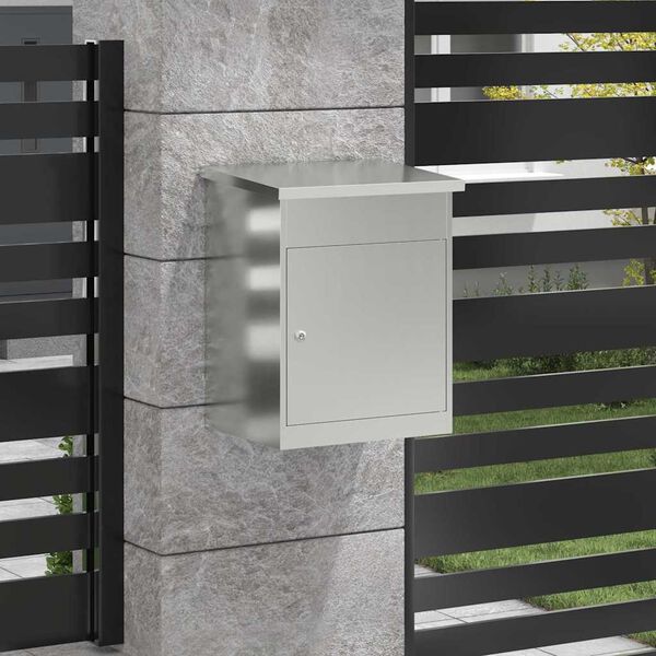 vidaXL Bo&icirc;te de d&eacute;p&ocirc;t de colis Noir 47,5 x 38 x 59 cm Acier galvanis&eacute;