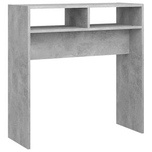 vidaXL Table console gris b&eacute;ton 78x30x80 cm bois d'ing&eacute;nierie