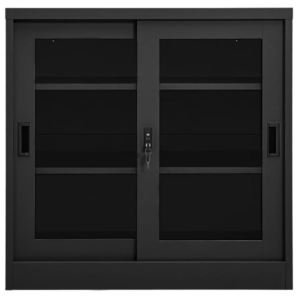 vidaXL Armoire à portes coulissantes Anthracite 90x40x90 cm Acier