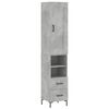 vidaXL Buffet haut Gris b&eacute;ton 34,5x34x180 cm Bois d'ing&eacute;nierie