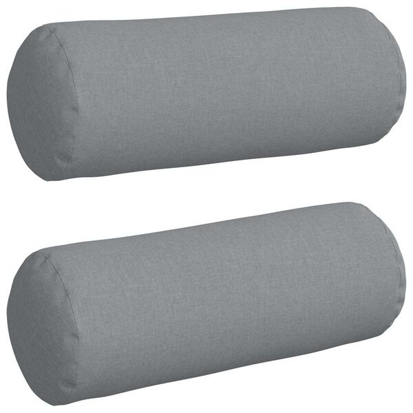 vidaXL Coussins d'accent 2 pcs Gris clair &Oslash; 25 x 70 cm tissu