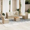 vidaXL Salon de jardin avec coussins 6 pcs beige r&eacute;sine tress&eacute;e