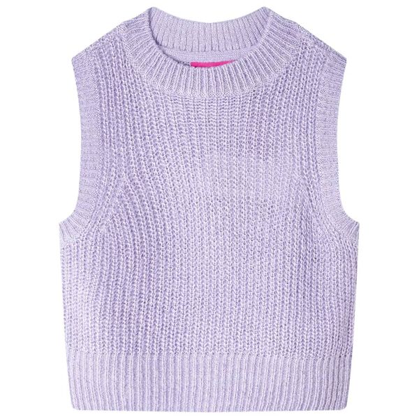 Gilet pull-over tricoté pour enfants lilas clair 128