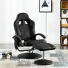 vidaXL Fauteuil de massage avec repose-pied noir similicuir