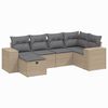 vidaXL Salon de jardin avec coussins 6pcs m&eacute;lange beige r&eacute;sine tress&eacute;e