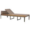 vidaXL Chaise longue avec coussins Bois d'acacia solide Marron