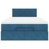 vidaXL Lit ottoman avec matelas bleu fonc&eacute; 120x190 cm velours