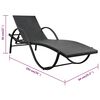vidaXL Chaise longue avec coussin Résine tressée Noir