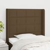 vidaXL T&ecirc;te de lit avec oreilles Marron fonc&eacute; 103x16x118/128 cm Tissu