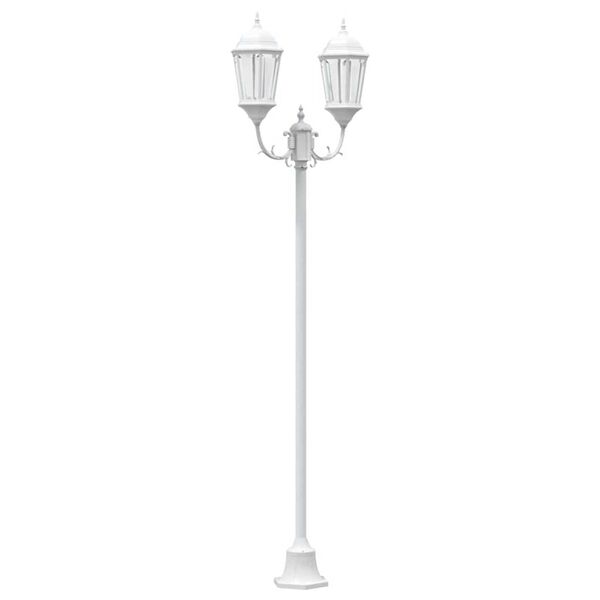 vidaXL Poteau de lumière de jardin Blanc Aluminium et Verre
