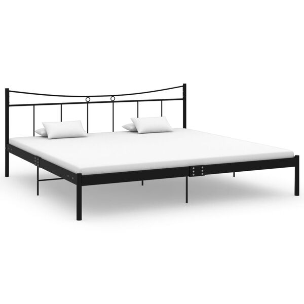 vidaXL Cadre de lit sans matelas noir métal 200x200 cm