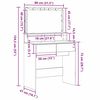 vidaXL Table de Toilette avec tiroir Ch&ecirc;ne noir 80 x 41 x 134,5 cm