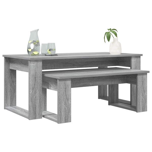 vidaXL Ensemble de tables basses 2 pcs Gris Sonoma Bois d'ing&eacute;nierie