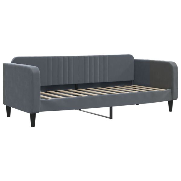 vidaXL Lit de repos gris fonc&eacute; 80x200 cm velours