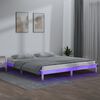 vidaXL Cadre de lit &agrave; LED sans matelas blanc 200x200 cm bois massif
