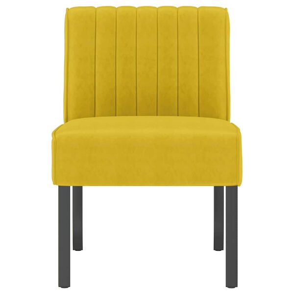 vidaXL Fauteuil sans accoudoirs jaune velours