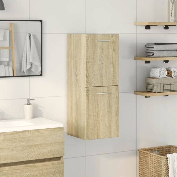 vidaXL Armoire de salle de bain Chêne sonoma 30x30x80 cm Aggloméré