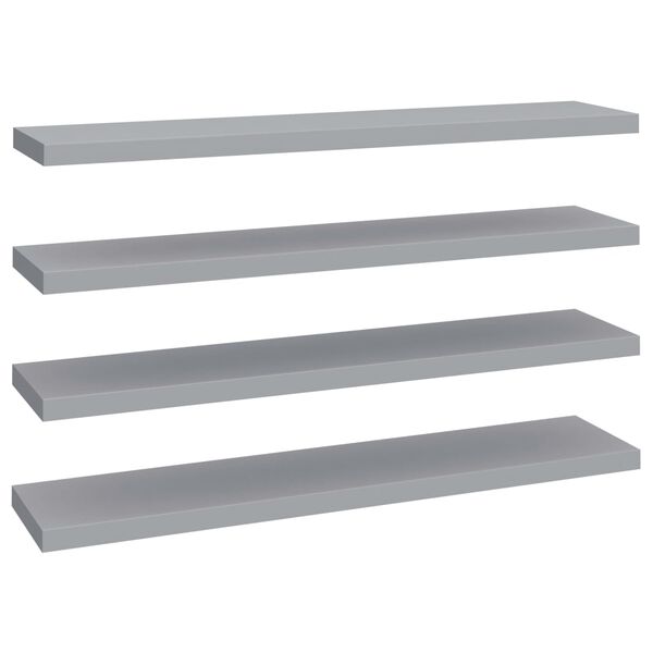 vidaXL &Eacute;tag&egrave;res murales flottantes 4 pcs gris 120x23,5x3,8 cm MDF