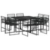 vidaXL Ensemble &agrave; manger de jardin 9 pcs Noir R&eacute;sine tress&eacute;e
