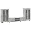 vidaXL Ensemble meuble TV FLORIN 3 pc Gris b&eacute;ton Bois d'ing&eacute;nierie