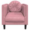 vidaXL Fauteuil avec coussin rose velours