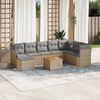 vidaXL Salon de jardin avec coussins 9pcs m&eacute;lange beige r&eacute;sine tress&eacute;e
