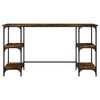 vidaXL Bureau chêne fumé 140x50x75 cm métal et bois d'ingénierie