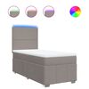 vidaXL Sommier &agrave; lattes de lit avec matelas Taupe 90x190 cm Tissu
