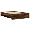 vidaXL Cadre de lit sans matelas ch&ecirc;ne fum&eacute; 120x200 cm bois ing&eacute;nierie