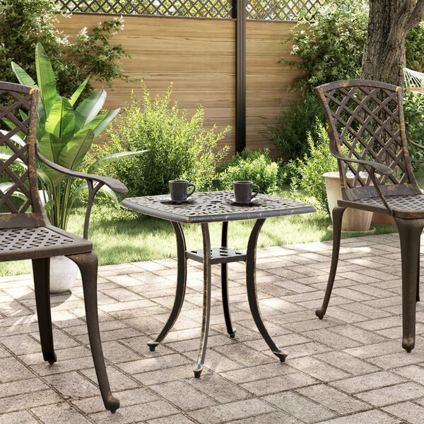 vidaXL Table de jardin bronze 53x53x53 cm aluminium coul&eacute;