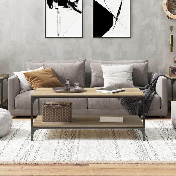 vidaXL Table basse Chêne sonoma 80x50x40 cm Bois d'ingénierie